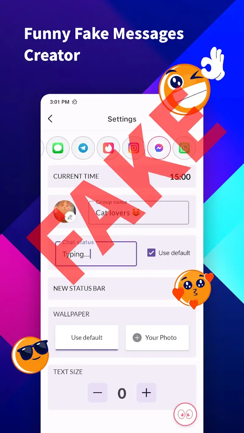 Captura de pantalla 2 de iFake: Fake Chat Messages