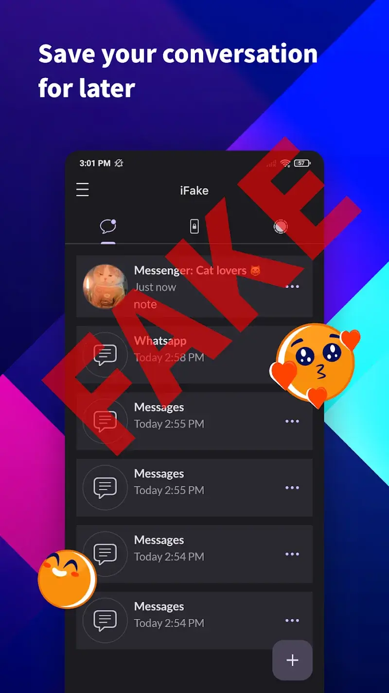 Captura de pantalla 3 de iFake: Fake Chat Messages