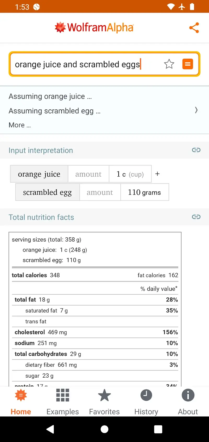 WolframAlpha screenshot 4