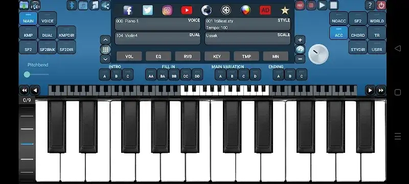 Tangkapan layar Arranger Keyboard 1
