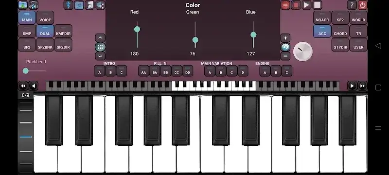 Tangkapan layar Arranger Keyboard 2