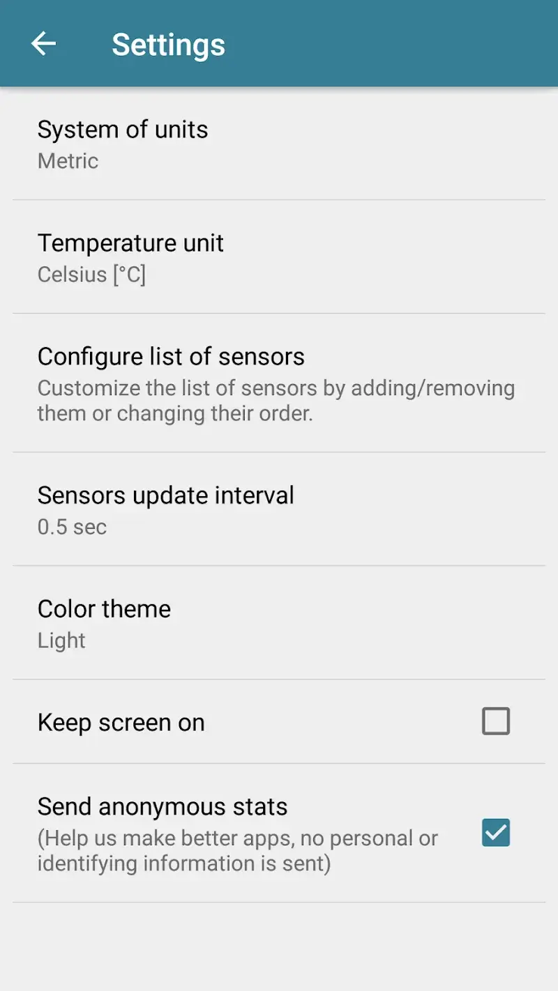 Tangkapan layar 6 Sensors Toolbox