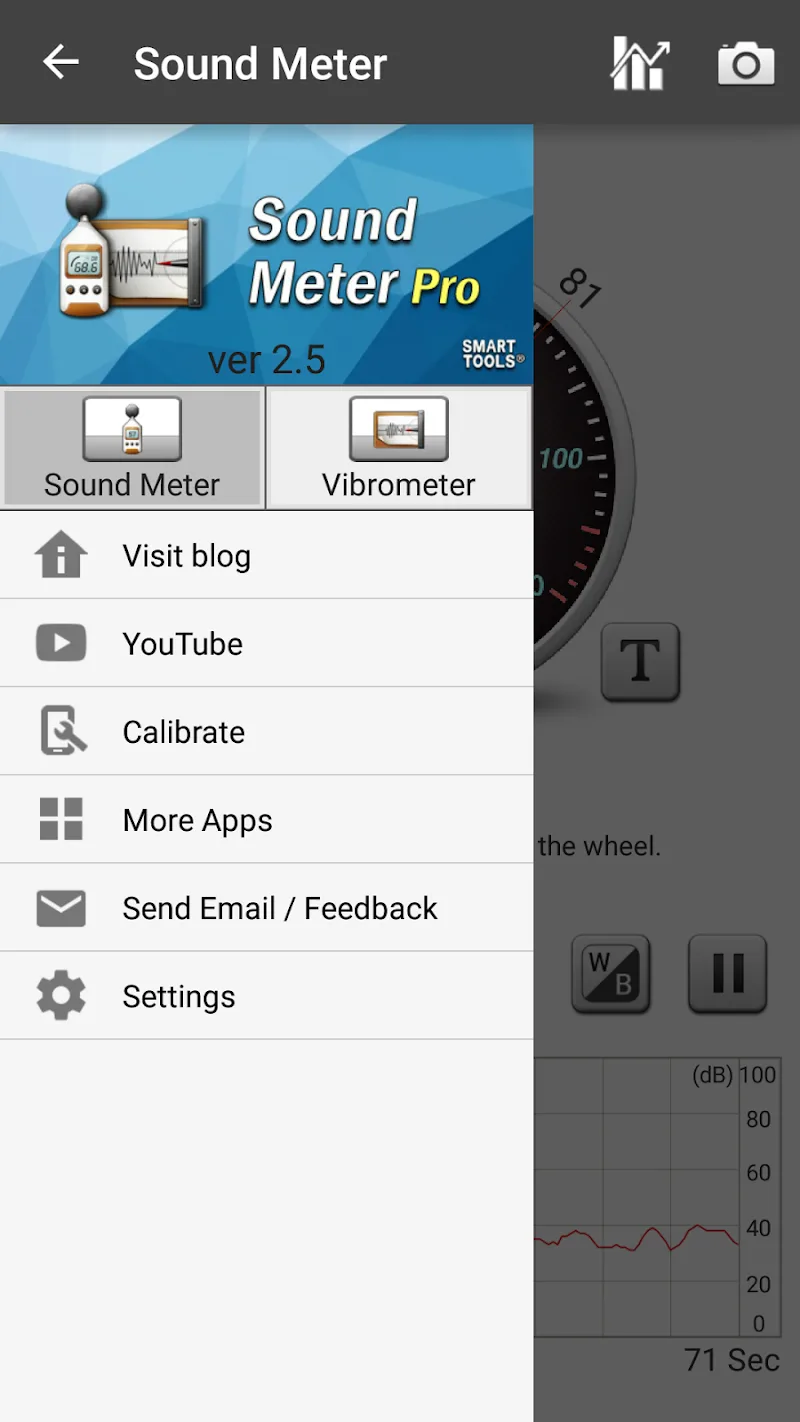 Quatrième visuel de l'application Sound Meter Pro