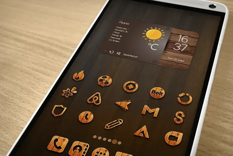 Capture d'écran 2 de WoodRustic Icon Pack