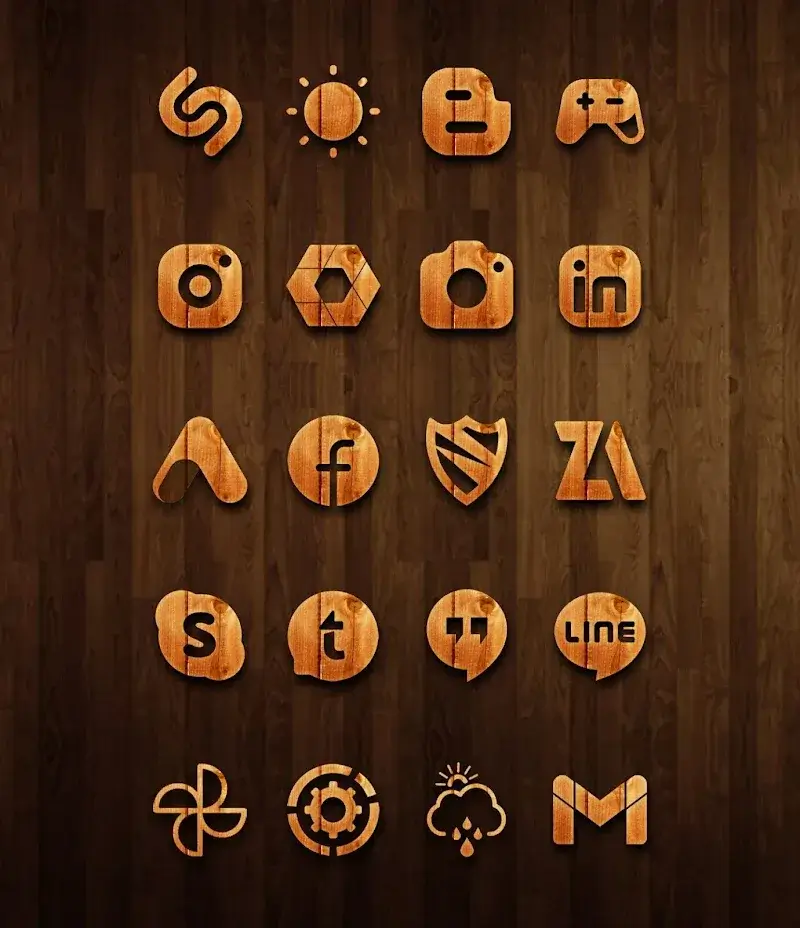 Capture d'écran 4 de WoodRustic Icon Pack