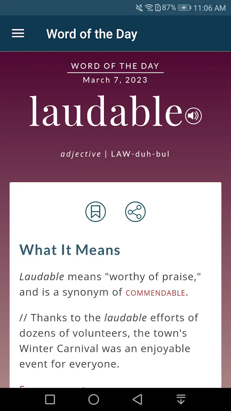 ภาพหน้าจอ Merriam - Webster Dictionary MOD APK 2