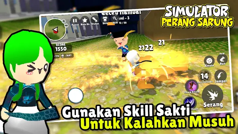 Captura de tela 6 de Simulator Perang Sarung 3D