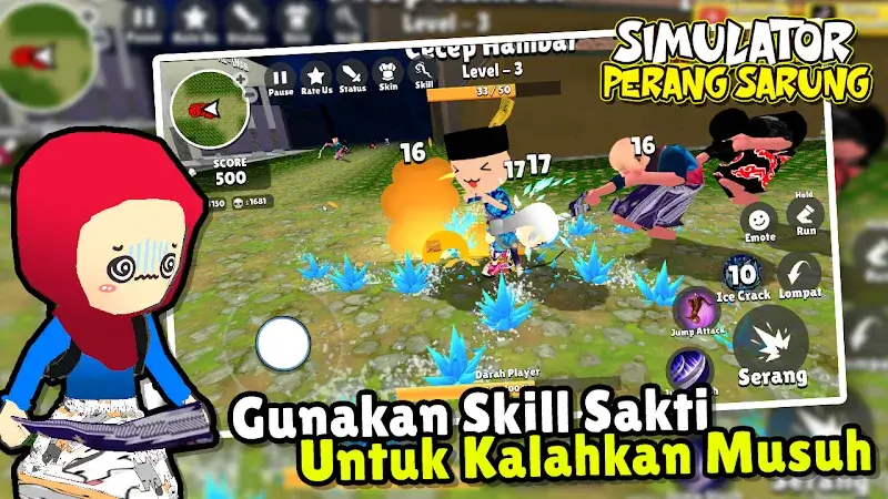 Captura de tela 2 de Simulator Perang Sarung 3D