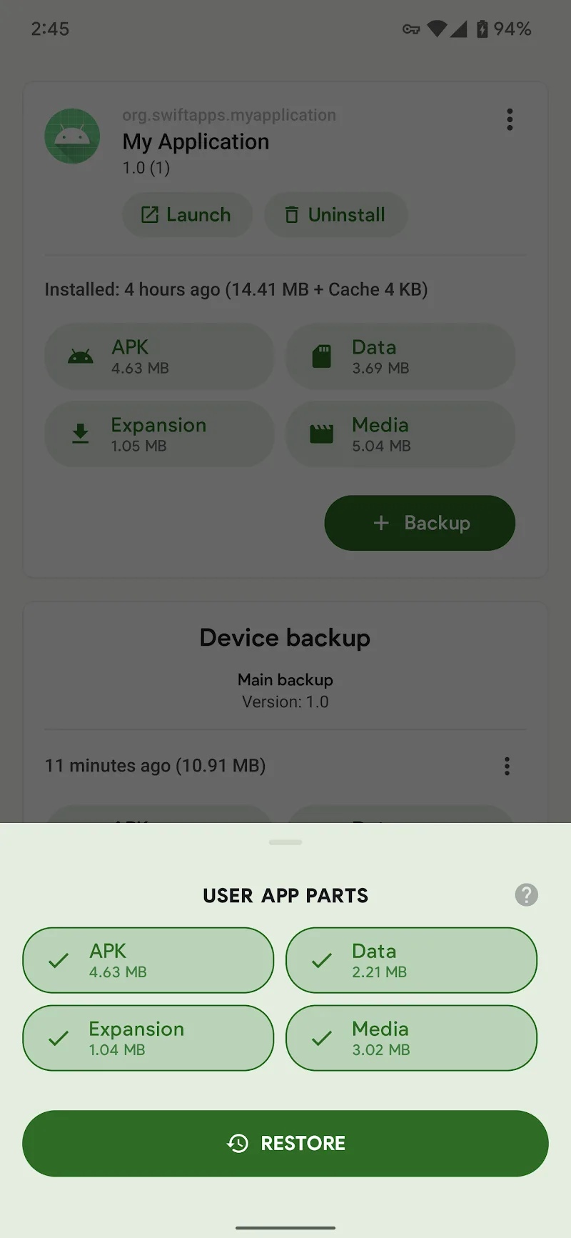 Captura de pantalla 4 de Swift Backup