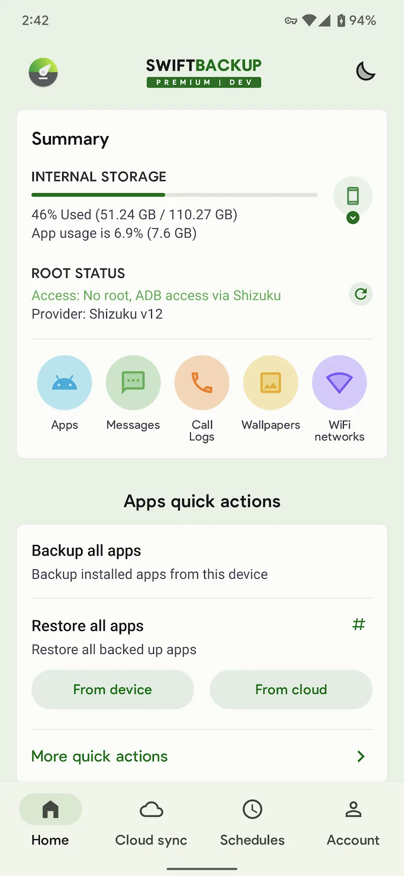 Captura de pantalla 1 de Swift Backup