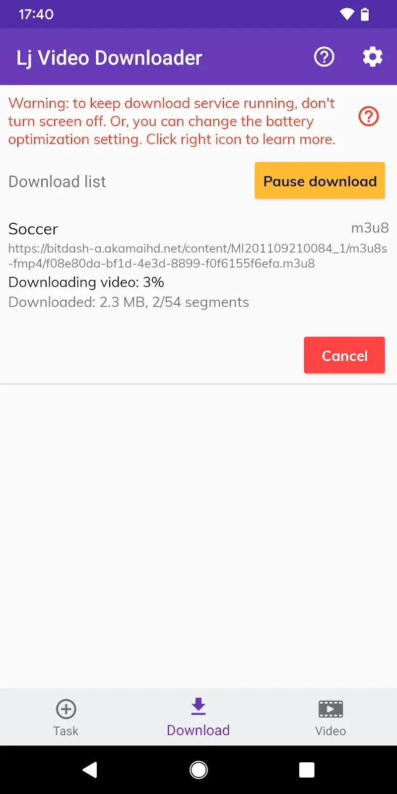 Captura de tela 4 do Lj Video Downloader