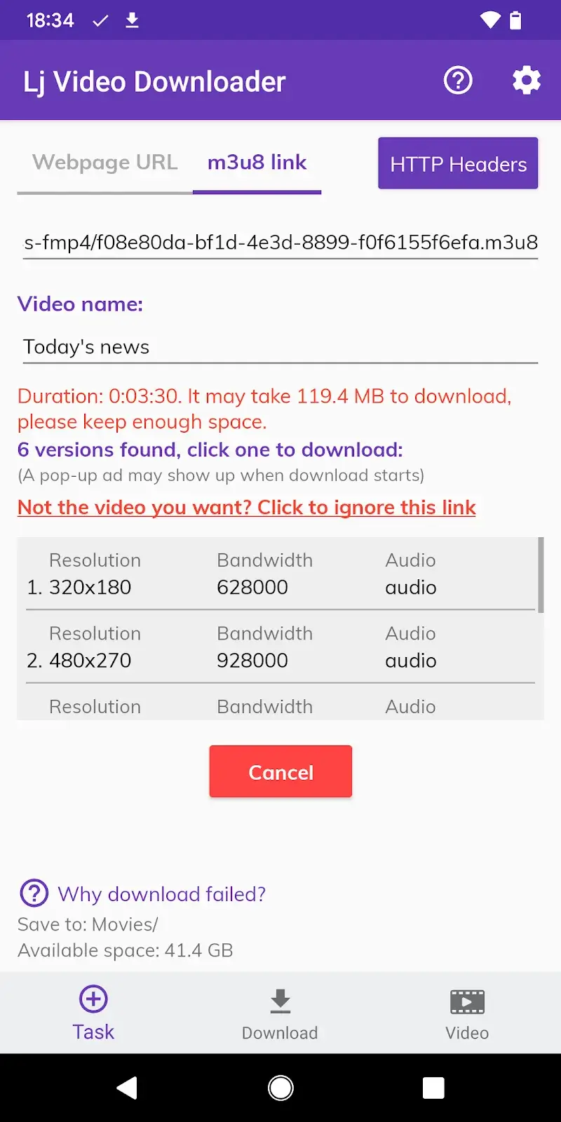 Captura de tela 3 do Lj Video Downloader
