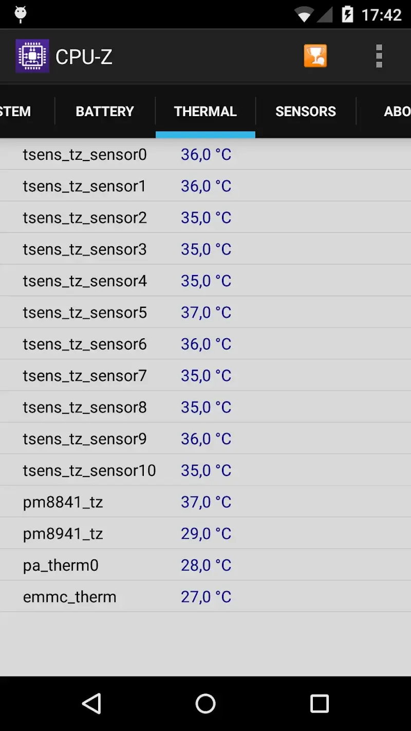 Capture d'écran 5 de CPU-Z v1.60 APK