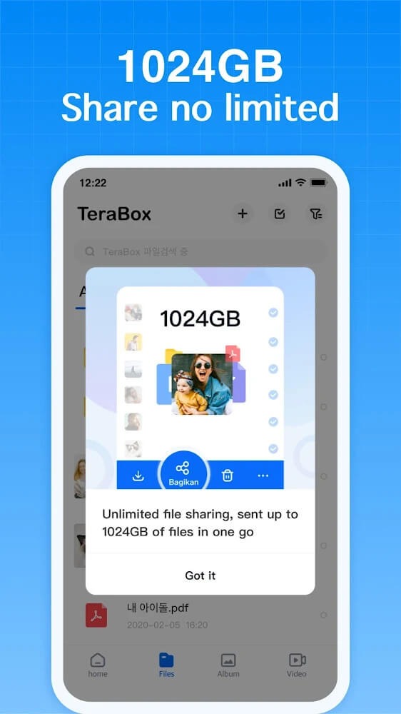 Cuplikan layar Terabox 4