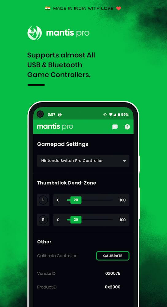 Captura de pantalla de configuración de Mantis Gamepad Pro Beta 4