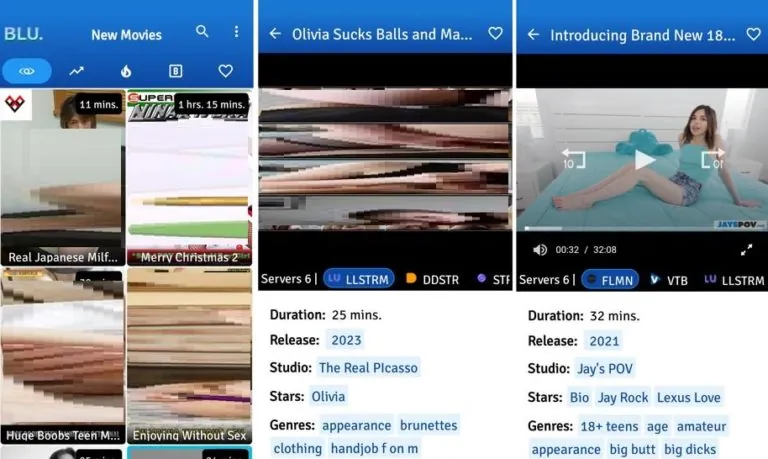 Captura de tela da reprodução de streaming do Blu Movies 2