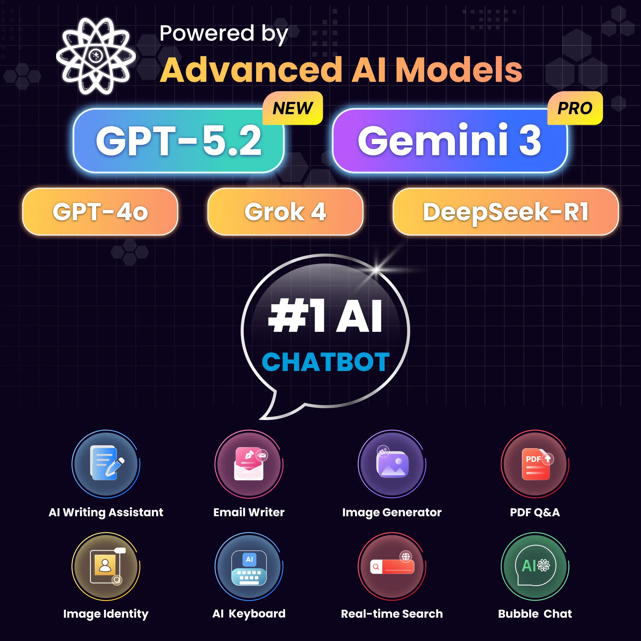 Pratinjau Aplikasi 5 AI Chat : Chatbot & Assistant