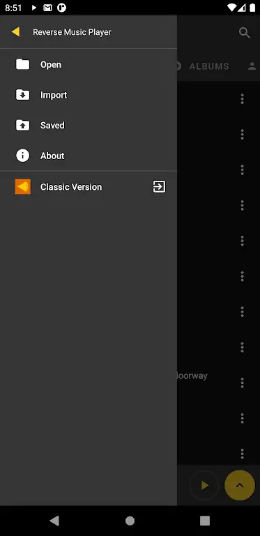 Aperçu 5 de l'application Reverse Music Player