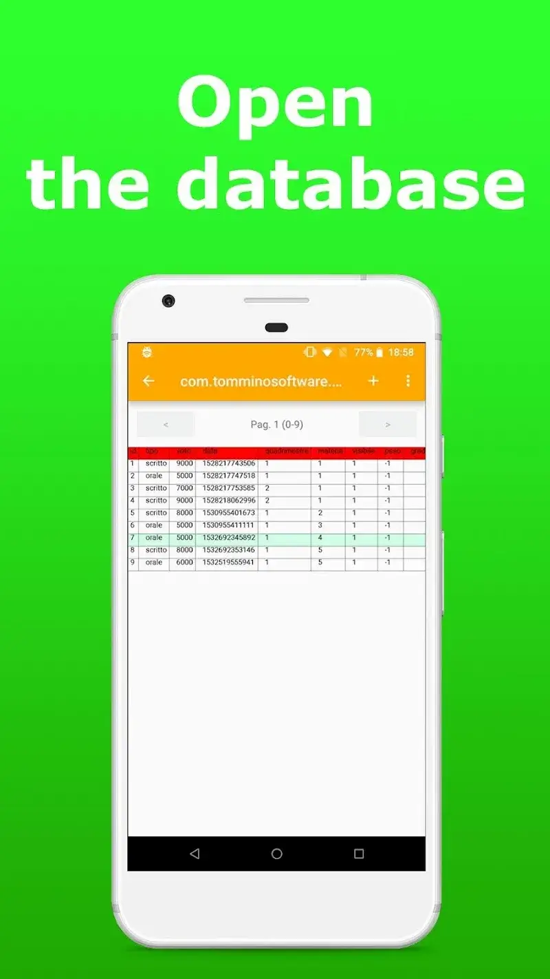 Anteprima app SQLite Database Editor 4