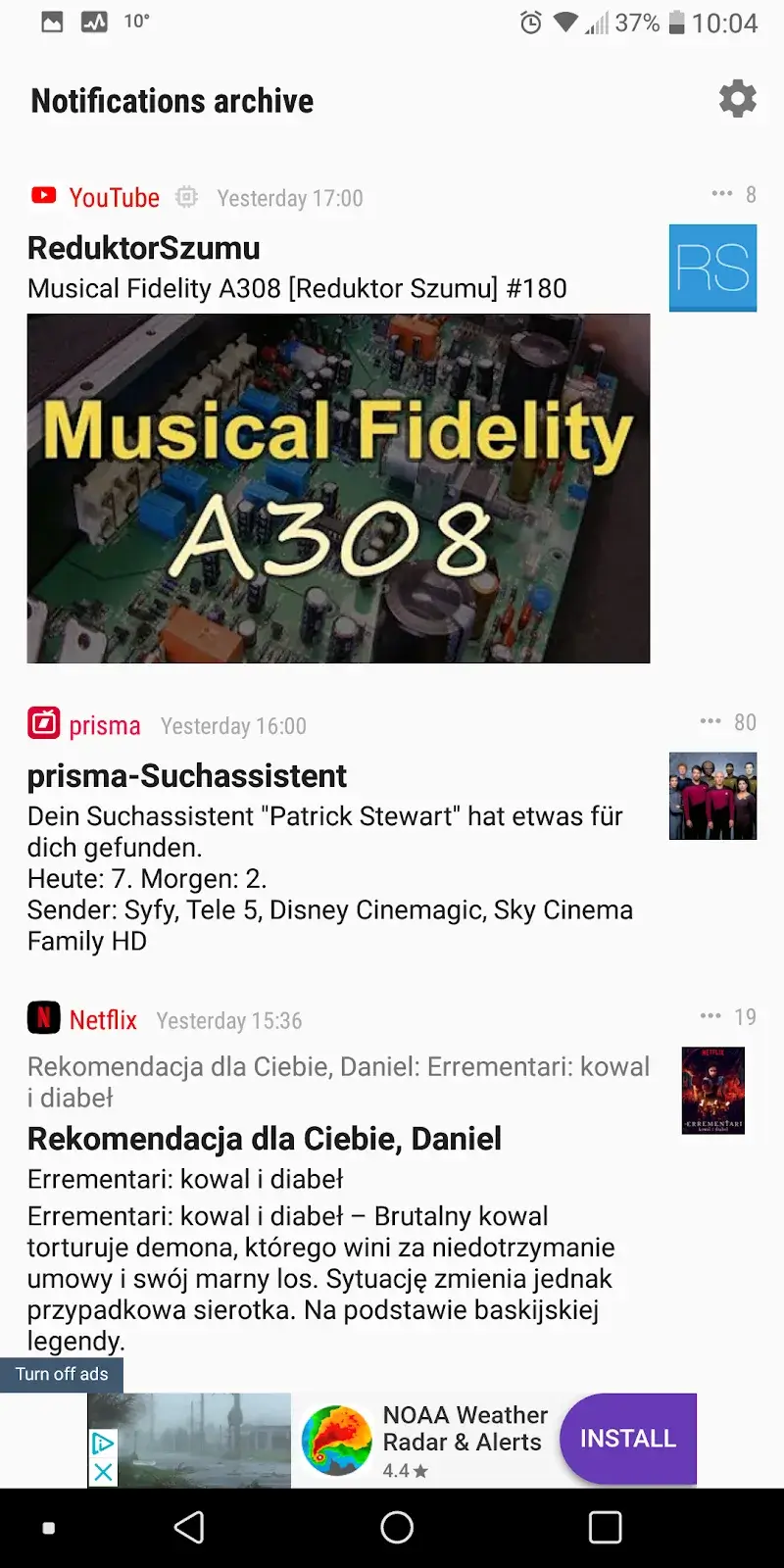 Benachrichtigungsarchiv Screenshot 1