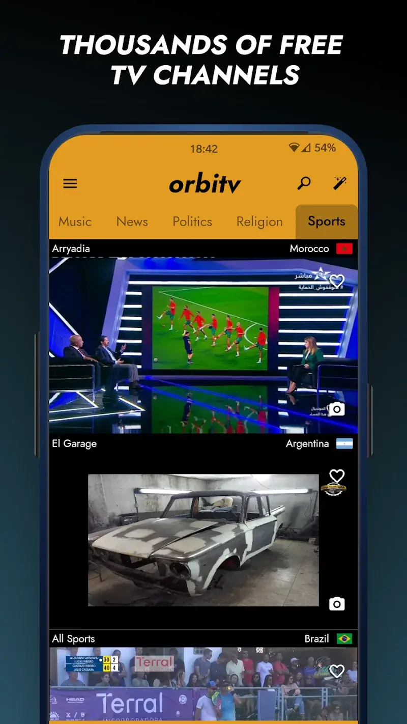 Orbitv: World TV Channels - 스크린샷 1