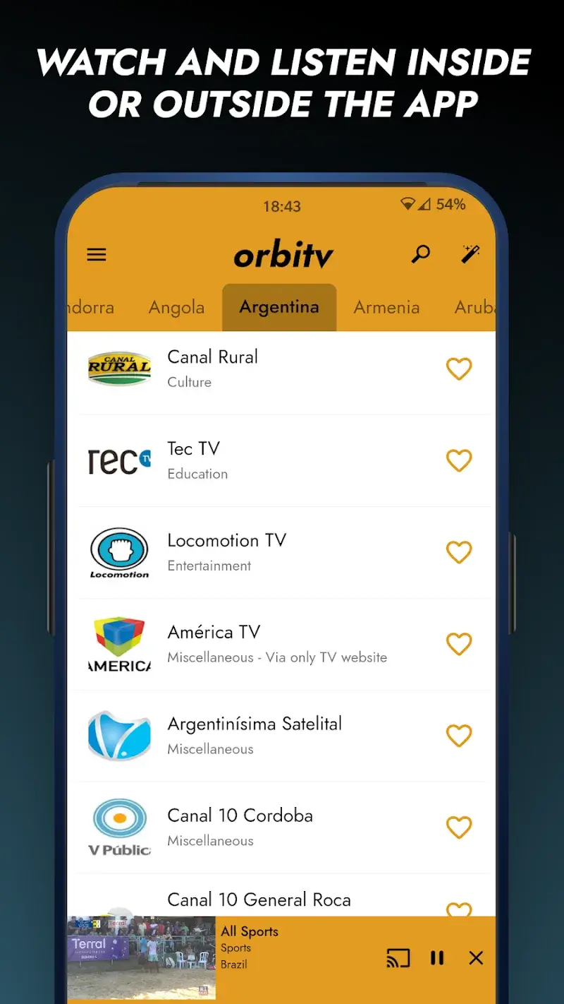 Orbitv: World TV Channels - 스크린샷 3