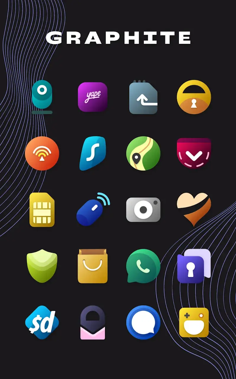 ภาพหน้าจอ Graphite Icon Pack 3