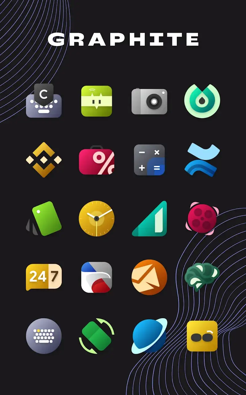 ภาพหน้าจอ Graphite Icon Pack 2