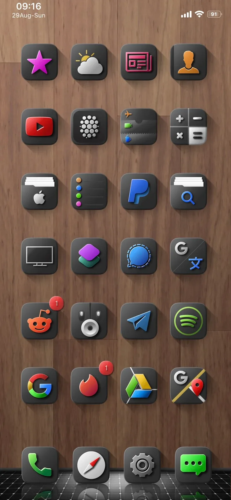 ตัวอย่างหน้าตาของ Shiiny Icon Pack - ภาพที่ 3