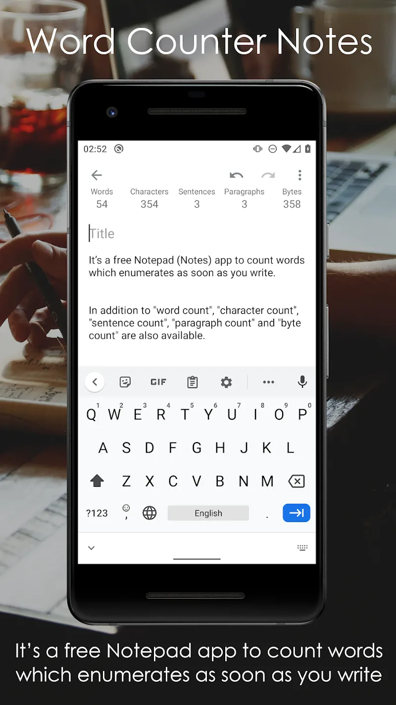 Tangkapan layar Word Counter Note CountablePad 1