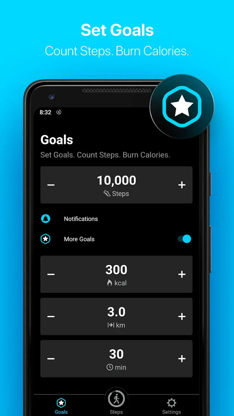 StepsApp – Contador de Passos Captura de Tela 3